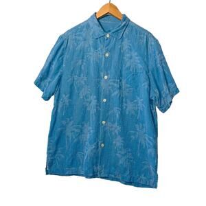 Tommy Bahama  Digital Palms silk camp shirt sz L